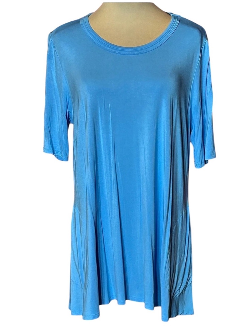 LOGO by Lori Goldstein tunic Blue Size Large Like New